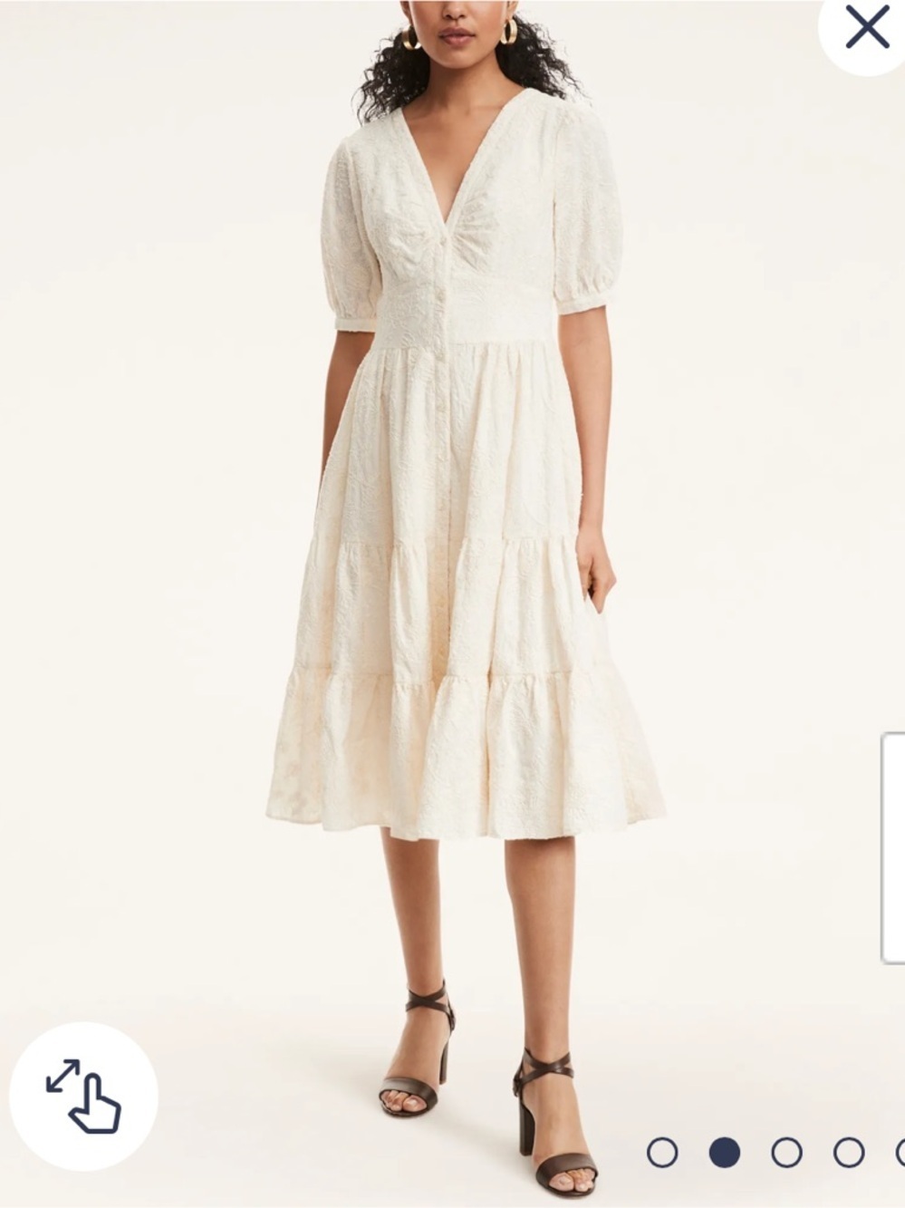 New brooks brothers Cotton fully Embroidered Tiered Maxi Dress $300 spring party